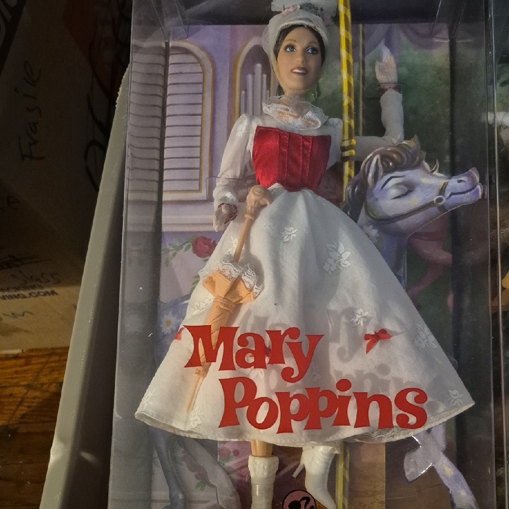 Mary Poppins Doll in Red and White Dress